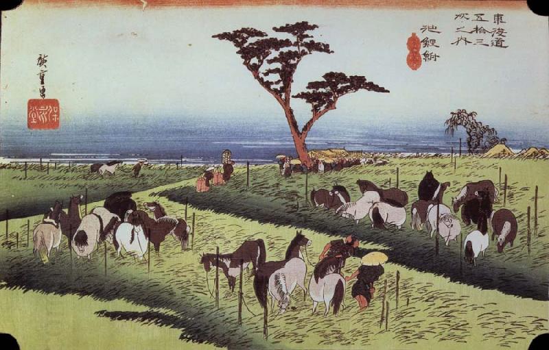 unknow artist Chiriu out of the series the 53 stations of the Tokaido China oil painting art